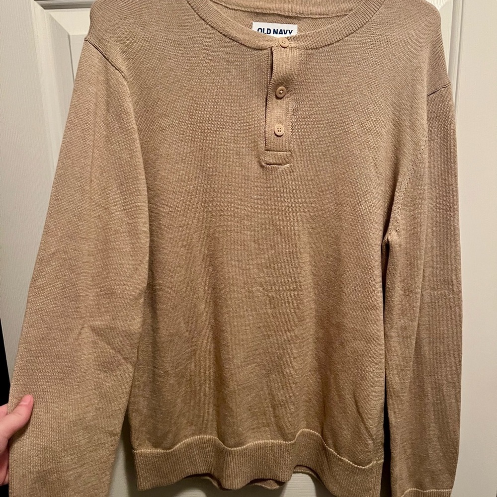 Old Navy Tan Long Sleeve Tan Sweater Size M NWOT - Picture 2 of 6